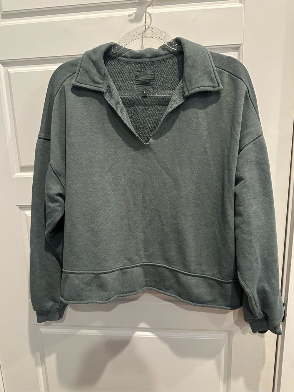 Aerie Medium Sage Green Pullover Sweatshirt Cozy Oversized Athleisure Lounge